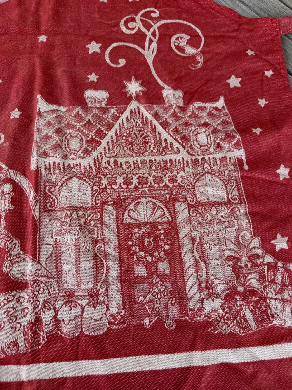Williams-Sonoma Twas The Night Before Christmas Jacquard Apron Red White NWT OS